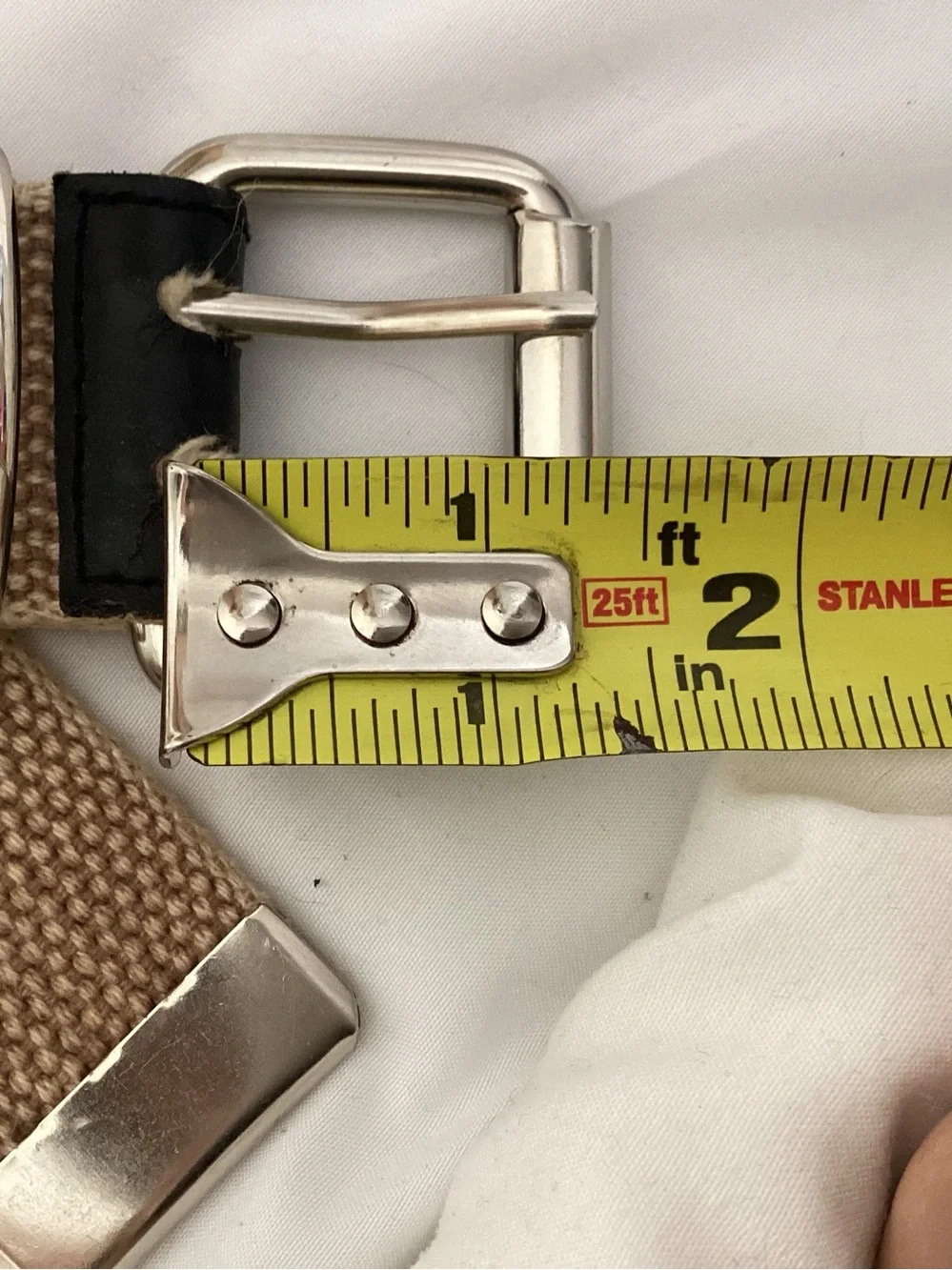 Vintage Y2K Khaki Canvas Grommet Belt 39”